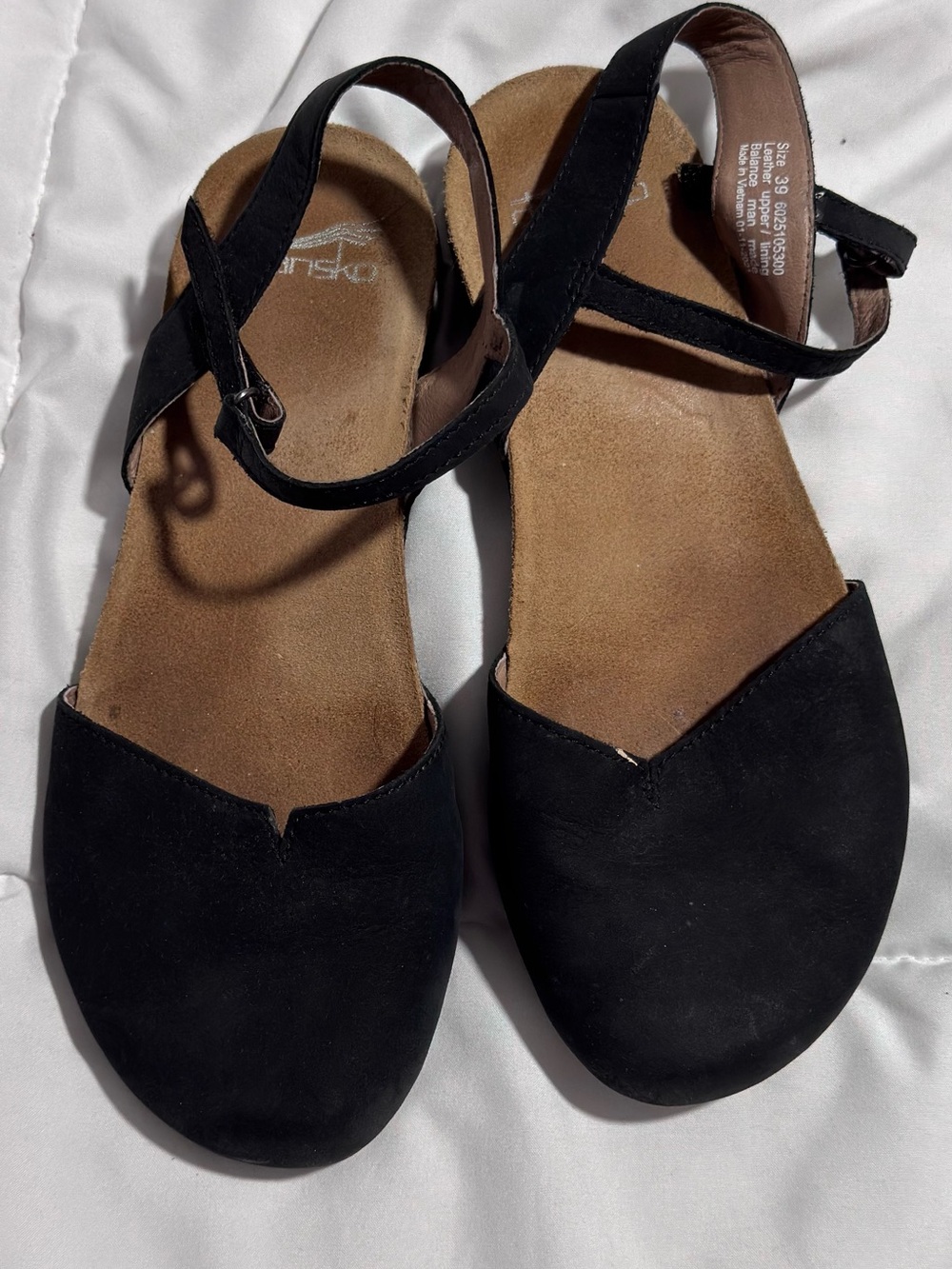 Dansko Rowan Black Slingback Flat closed toe Sandals 39 8.5-9 - Picture 6 of 15